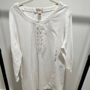 Elegant Embroidered White Top